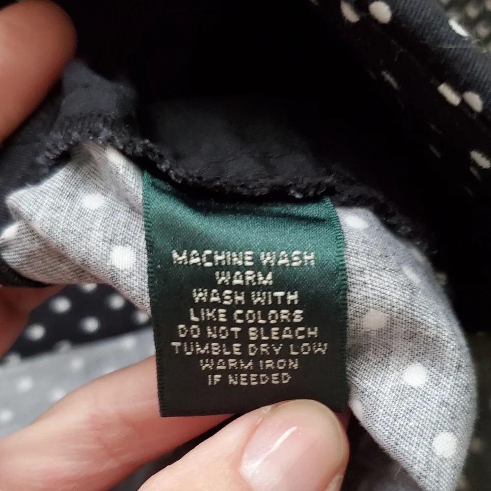 Lauren Ralph Lauren- Navy Polka-dot Pants, Size 16W - Picture 6 of 9